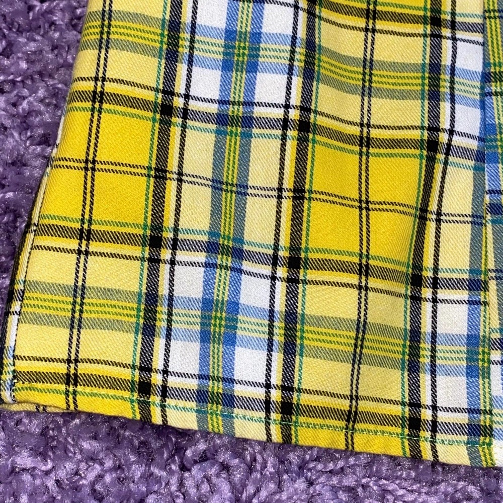 S VTG Y2k Forever21 Yellow Plaid Print Preppy Clueless Mini Dress - Picture 5 of 6